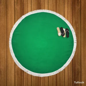 Dark Emerald Green Round Beach Towel