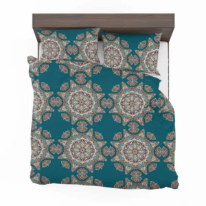 Dark Green Abstract Pattern Design on Background Bedding Set 1