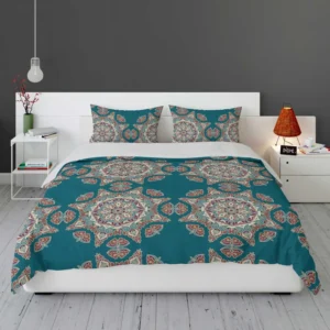 Dark Green Abstract Pattern Design on Background Bedding Set 2