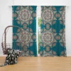 Dark Green Abstract Pattern Design on Background Curtain