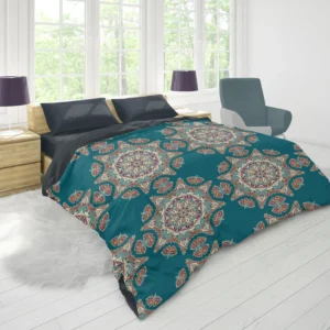 Dark Green Abstract Pattern Design on Background Duvet Cover 1