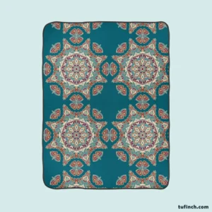 Dark Green Abstract Pattern Design on Background Fleece Blanket 1