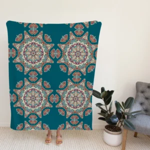 Dark Green Abstract Pattern Design on Background Fleece Blanket