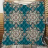 Dark Green Abstract Pattern Design on Background Quilt Blanket