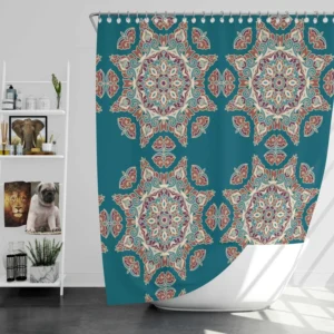 Dark Green Abstract Pattern Design on Background Shower Curtain