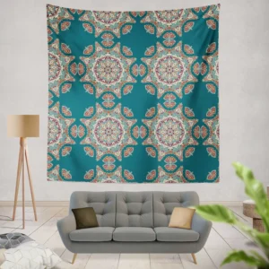 Dark Green Abstract Pattern Design on Background Wall Tapestry