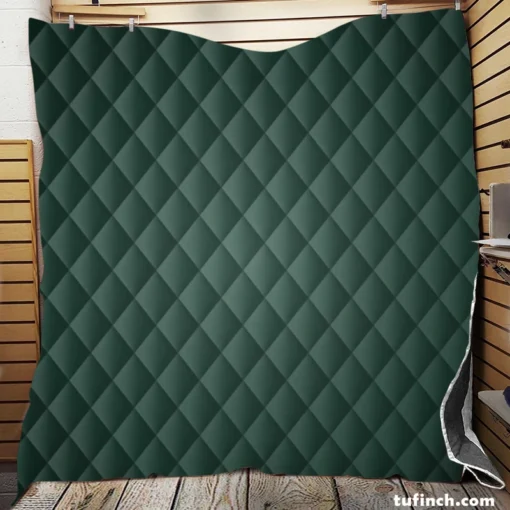 Dark Green Gradient Quilt Blanket