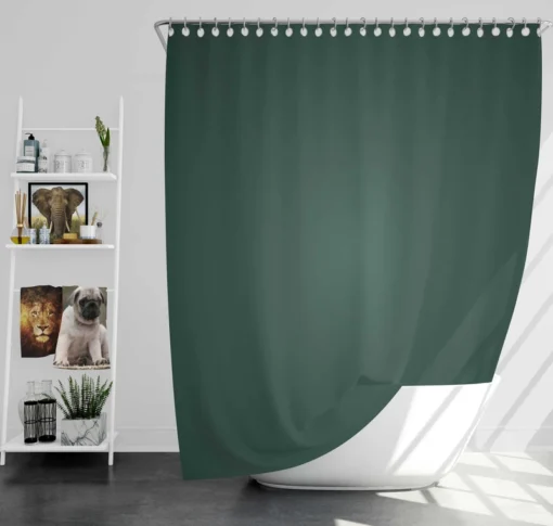 Dark Green Gradient Shower Curtain