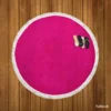 Dark Hot Pink Color Round Beach Towel