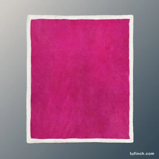 Dark Hot Pink Color Sherpa Fleece Blanket 1