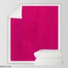 Dark Hot Pink Color Sherpa Fleece Blanket