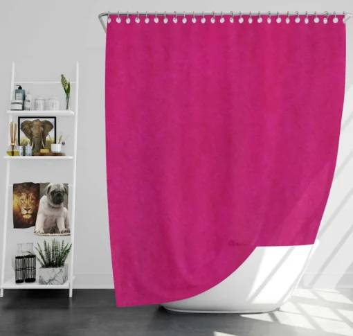 Dark Hot Pink Color Shower Curtain