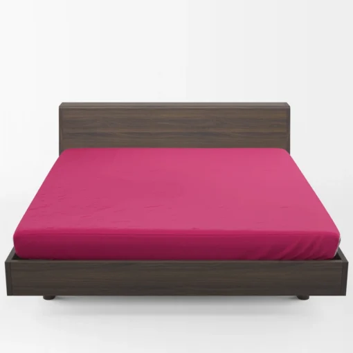 Dark Hot Pink Solid Color Fitted Sheet 1