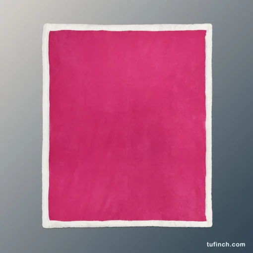 Dark Hot Pink Solid Color Sherpa Fleece Blanket 1