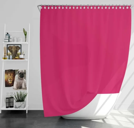 Dark Hot Pink Solid Color Shower Curtain