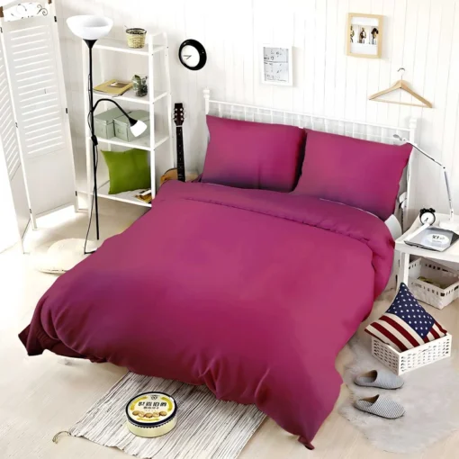 Dark Magenta Color Bedding Set