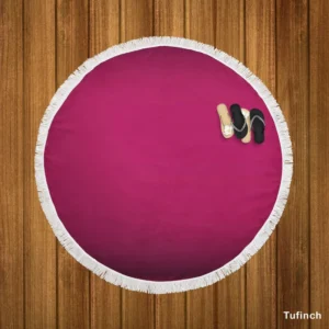 Dark Magenta Color Round Beach Towel