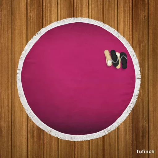 Dark Magenta Color Round Beach Towel