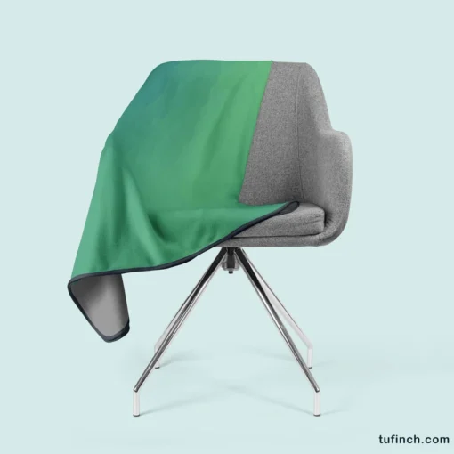 Dark Mint Green Gradient Fleece Blanket 2