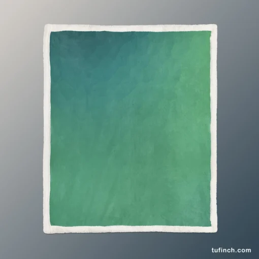 Dark Mint Green Gradient Sherpa Fleece Blanket 1