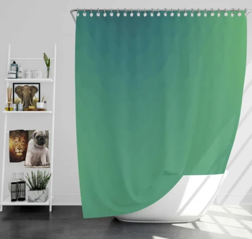 Dark Mint Green Gradient Shower Curtain