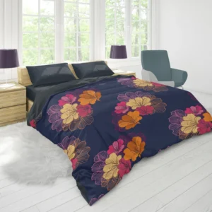 Dark Pink Sakura Design Duvet Cover 1