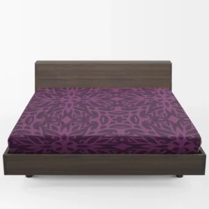 Dark Purple Light Purple Tribal Floral Fitted Sheet 1