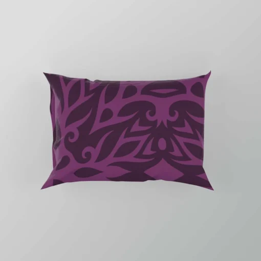 Dark Purple Light Purple Tribal Floral Pillow Case