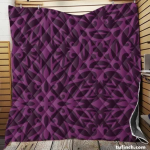 Dark Purple Light Purple Tribal Floral Quilt Blanket