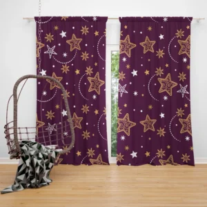 Dark Red Star Background Design Curtain