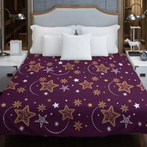 Dark Red Star Background Design Duvet Cover