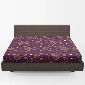 Dark Red Star Background Design Fitted Sheet 1