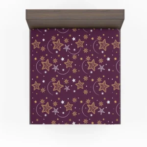 Dark Red Star Background Design Fitted Sheet