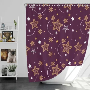 Dark Red Star Background Design Shower Curtain