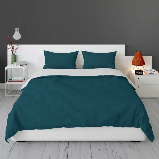 Dark Teal Blue Abstract Pattern Bedding Set 1