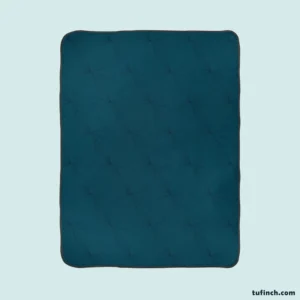 Dark Teal Blue Abstract Pattern Fleece Blanket 1