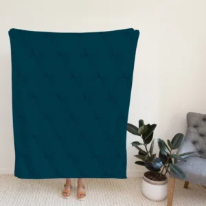 Dark Teal Blue Abstract Pattern Fleece Blanket