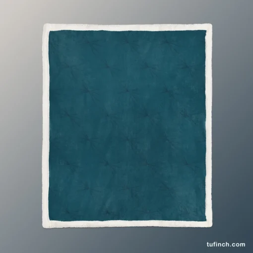 Dark Teal Blue Abstract Pattern Sherpa Fleece Blanket 1