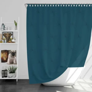 Dark Teal Blue Abstract Pattern Shower Curtain