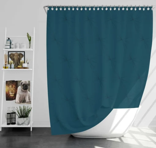 Dark Teal Blue Abstract Pattern Shower Curtain