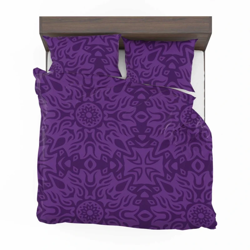 Dark Violet Tribal Floral Design Bedding Set 2