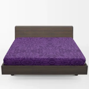 Dark Violet Tribal Floral Design Fitted Sheet 1