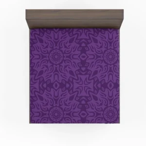 Dark Violet Tribal Floral Design Fitted Sheet