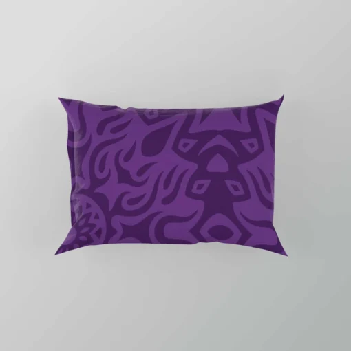 Dark Violet Tribal Floral Design Pillow Case