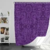 Dark Violet Tribal Floral Design Shower Curtain