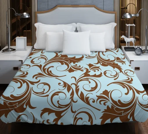 Decorative Damask Pattern Duvet Cover