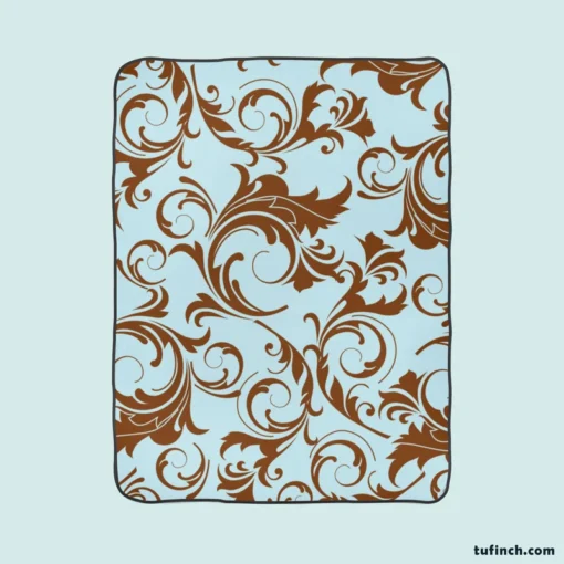 Decorative Damask Pattern Fleece Blanket 1