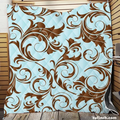 Decorative Damask Pattern Quilt Blanket