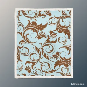 Decorative Damask Pattern Sherpa Fleece Blanket 1