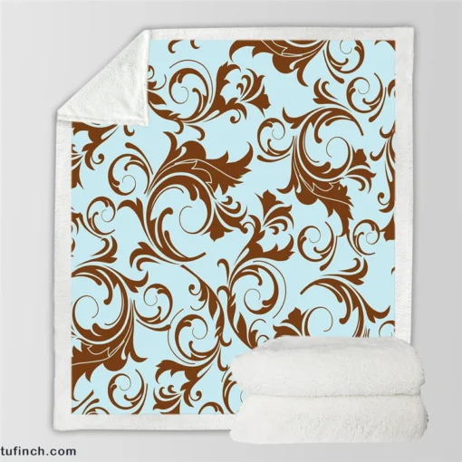 Decorative Damask Pattern Sherpa Fleece Blanket